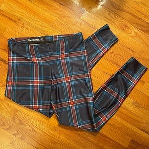 Blackmilk tartan navy leggings XL